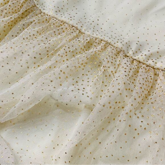 Forever Me Ivory Tulle Gold Accent Party Dress Sz 6 Girls - Picture 4 of 9